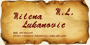 Milena Lukanović vizit kartica